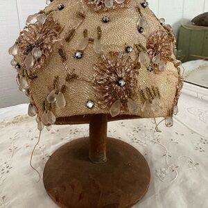 Vintage Christian Dior Beaded Hat Damaged
